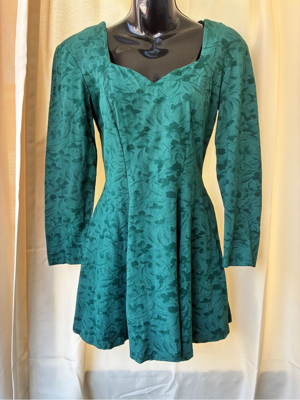 Vintage 90s/y2k Rampage Long Sleeve X Back Sweetheart Skater Dress